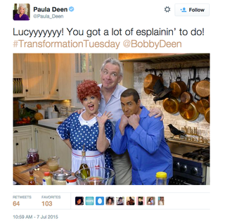 Illustration for article titled Here's a Cool Photo of Paula Deen's Son in Brownface